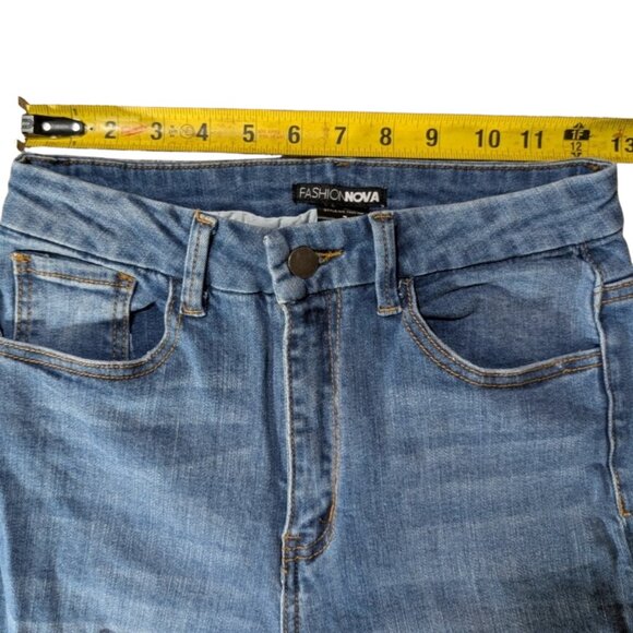 Fashion Nova Killing ‘Em Kindly High Rise Distressed Split Hem Jeans Size 7 - Picture 5 of 12